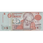 5 Pesos Uruguay 1998 Biljet